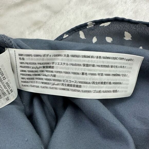 Abercrombie & Fitch slate blue print spaghetti strap mini dress size M - Picture 11 of 15